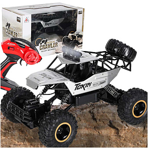 Dálkově ovládané auto na RC ovladač RC Rock Crawler 1:12 4WD METAL stříbrný
