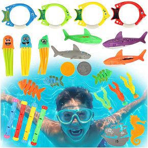 Hračky do bazénu pro potápění a lovení, sada 27 kusů