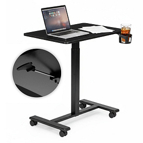 Mobilní stůl 70x48 cm stolek pod notebook nastavení výšky 71,5-112 cm černý ModernHome