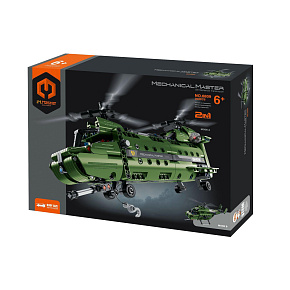 Stavebnice iM.MASTER 2v1 vrtulník s mechanickým pohonem plast 393 dílků v krabici 31x23x7cm