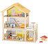 VIGA Dřevěný Set Domeček pro Panenky s Panenkami a Doplňky