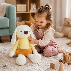 Plyšová maskotka mazlíček králík ve žlutých kalhotkách 70 cm Plyšová maskotka mazlíček králík ve žlutých kalhotkách 70 cm