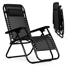 Garden armchair with adjustable backrest ZERO GRAVITY ModernHome - black
