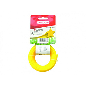 Žací struna hvězda ŽLUTÁ 2,4mm x15 m