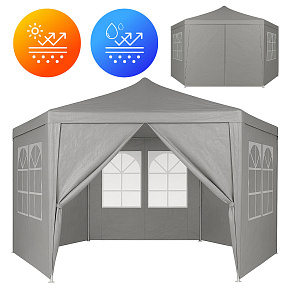Garden Trade Pavilion Tent 2x2x2 m with Windows, Grey, MultiGarden