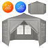 Garden Trade Pavilion Tent 2x2x2 m with Windows, Grey, MultiGarden
