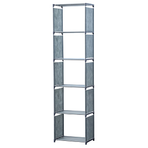 Herzberg HG-03619: 5vrstvá víceúčelová knihovna a úložný regál (42x153cm) - Šedá Herzberg HG-03619: 5vrstvá víceúčelová knihovna a úložný regál (42x153cm) - Šedá