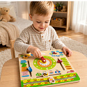 VIGA Dřevěný Vzdělávací Kalendář Hodiny Výuka Angličtiny Montessori