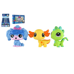 Figurka 3ks Littlest Pet Shop gumovací v krabičce 6ks v boxu Figurka 3ks Littlest Pet Shop gumovací v krabičce 6ks v boxu