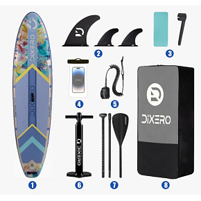 Lebula SUP deska nafukovací pro paddleboarding set 335 cm fialová s květinami Lebula SUP deska nafukovací pro paddleboarding set 335 cm fialová s květinami
