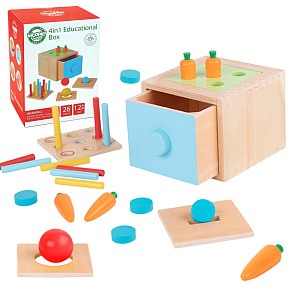 WOOPIE GREEN Dřevěná Vzdělávací Zásuvka 4v1 Montessori Třídič Hra s Mrkví FSC WOOPIE GREEN Dřevěná Vzdělávací Zásuvka 4v1 Montessori Třídič Hra s Mrkví FSC