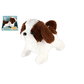 Pes Salto skákací chodící 19cm na baterie se zvukem v krabici 23x19x15cm