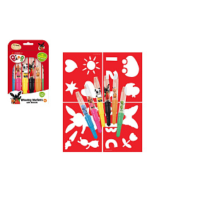 Fixy foukací 6ks se šablonami králíček Bing v krabičce 12x19cm