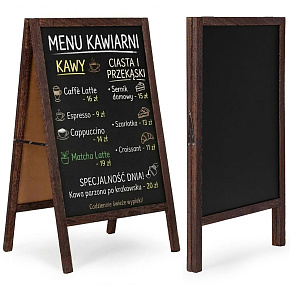 Advertising A-board stand 83x50 cm, double-sided chalkboard, ModernHome