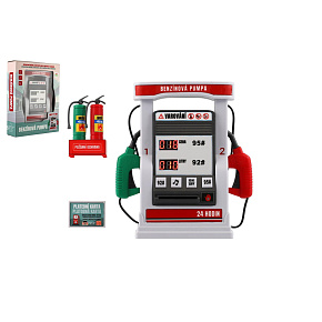 Benzínová pumpa plast na baterie se zvukem, světlem v krabici 17x23x6cm