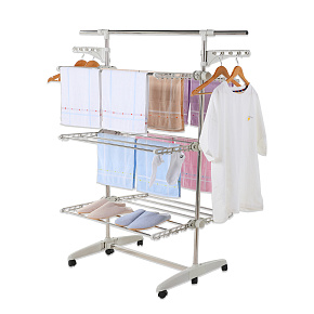 Herzberg 3-stupňový stojan na sušení prádla bílý