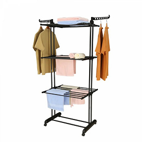 Herzberg HG-8034BB: Pohyblivý stojan na oblečení - Černý Herzberg HG-8034BB: Pohyblivý stojan na oblečení - Černý