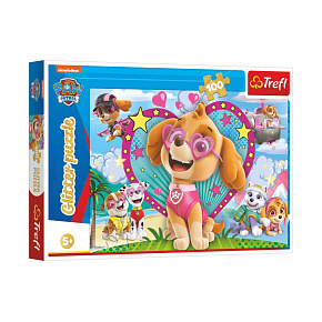 Puzzle Paw Patrol/Tlapková patrola třpytivé 100 dílků 48x34cm v krabici 33x23x4cm Puzzle Paw Patrol/Tlapková patrola třpytivé 100 dílků 48x34cm v krabici 33x23x4cm