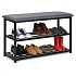 Upholstered Shoe Cabinet Bench with Seat 80 cm, 2 Shelves, ModernHome