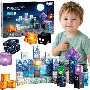 WOOPIE Magnetické Stavební Kostky Hrad Pixelový 64 ks.