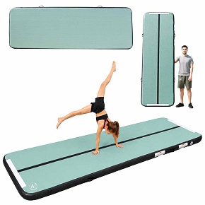 Air track gymnastická žíněnka podložka na cvičení pumpa zelená