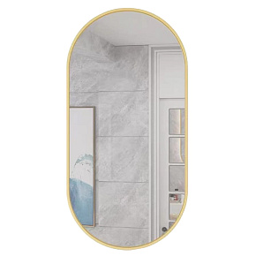 Large Oval Wall Mirror 100x50 cm Gold Frame