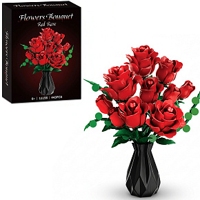 Lebula stavební kostky sada 403 ks. prvky červené růže