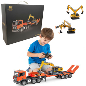 Lebula dálkově ovládaný odtahový vůz s bagrem 1:18