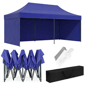 Automatic self-assembling event garden gazebo tent 3×6 m, blue, MultiGarden