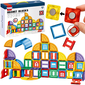 WOOPIE Magnetické Stavební Kostky 3D Edukační Sada Hrad 100 ks.