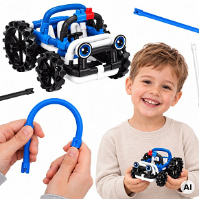 WOOPIE Twist Art Stavební slámové kostky 3D auto modré 49 dílů WOOPIE Twist Art Stavební slámové kostky 3D auto modré 49 dílů