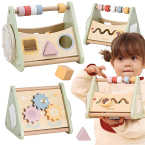 VIGA Dřevěná skládačka Třídění tvarů Montessori Kostky Počítadlo PolarB VIGA Dřevěná skládačka Třídění tvarů Montessori Kostky Počítadlo PolarB