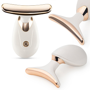 Soniczny liftingový masážní přístroj na obličej a krk pro zpevnění EMS vibrační bílý