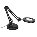 Stolní LED lampa s lupou, otočné rameno, 2 způsoby upevnění