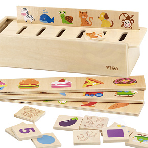 VIGA Dřevěný Vzdělávací Třídič Hra Zvířátka Ovoce Zelenina Montessori VIGA Dřevěný Vzdělávací Třídič Hra Zvířátka Ovoce Zelenina Montessori