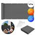 Balcony Privacy Screen with Fittings 100x700 cm Shading Mesh + Mounting Accessories Grey MultiGarden
