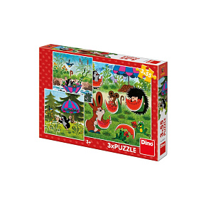 Puzzle Krtek a paraplíčko 18x18cm 3x55 dílků v krabici 27x19x3,5cm Puzzle Krtek a paraplíčko 18x18cm 3x55 dílků v krabici 27x19x3,5cm