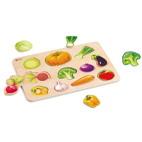 Puzzle/Vkládačka deskové zelenina dřevo ve fólii 30x21cm 18m+