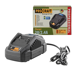 Nabíječka pro 20V Li-ion baterie Procraft 20/2.4А Fast Charge Nabíječka pro 20V Li-ion baterie Procraft 20/2.4А Fast Charge