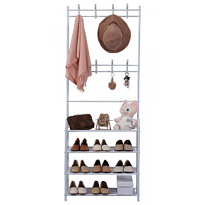 Herzberg HG-03367: Věšák do předsíně se 4 úrovněmi a organizérem na boty - 60 x 153 cm Herzberg HG-03367: Věšák do předsíně se 4 úrovněmi a organizérem na boty - 60 x 153 cm