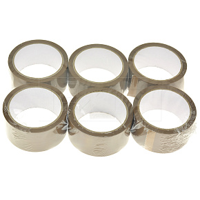 Lepící páska 48mm x 53m, set 6ks - Hnědá