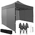 Automatic pop-up garden event pavilion tent, 3x3 m, grey, MultiGarden
