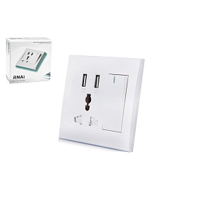RNAi 2 Port USB Switch zásuvkový nabíjecí nástěnný panel