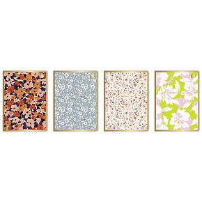 Interdruk sešit metallic floral 8ks sada A5 60 listů čtverečkovaný