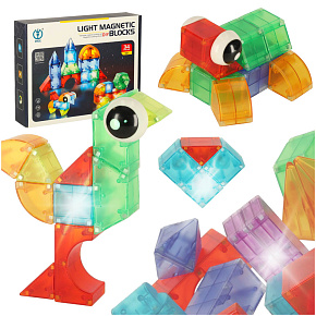 Stavebnice magnetické svítící prvky 3D figurky 32ks. Stavebnice magnetické svítící prvky 3D figurky 32ks.