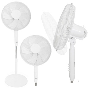 Standing Floor Fan 45W – 3 Modes, 5 Blades, White Standing Floor Fan 45W – 3 Modes, 5 Blades, White