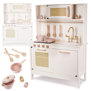 Dřevěná kuchyňka pro děti MDF retro s doplňky BOHO 100 cm