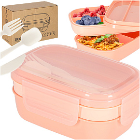 Lunch box svačinová krabička s přihrádkami rozdělená 1900ml oranžová