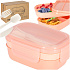 Lunch box svačinová krabička s přihrádkami rozdělená 1900ml oranžová