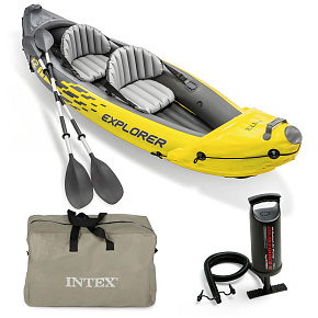 Kajak dmuchany Explorer K2 dla 2 osób wiosła + pompka INTEX 68307 Kajak dmuchany Explorer K2 dla 2 osób wiosła + pompka INTEX 68307